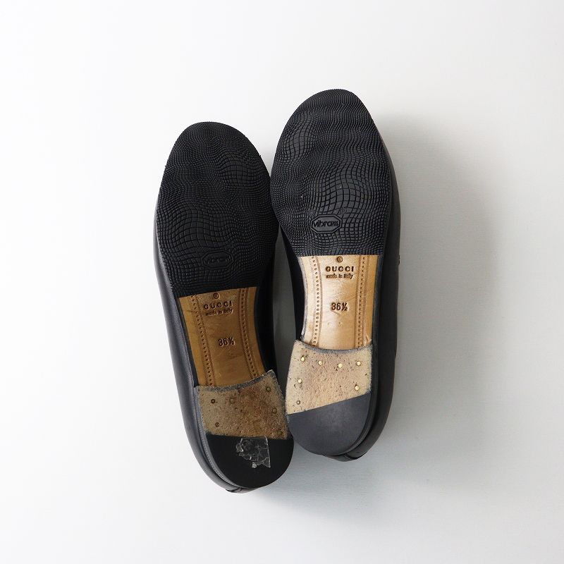 極美品　GUCCI グッチ　革靴　ローファー　ホースビット　金具　ブラック 極美品✨【GUCCI】グッチ ホースビットローファー ブラック 9.5D