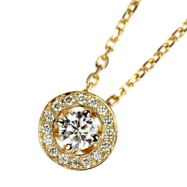 K18 WG フォーエバーマーク ダイヤモンド ネックレス フクリン ベゼル