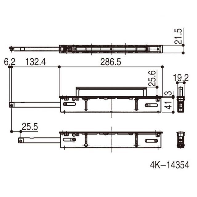 収納式引手 | 1個入り HH-4K-14354 交換用 部品 YKK AP