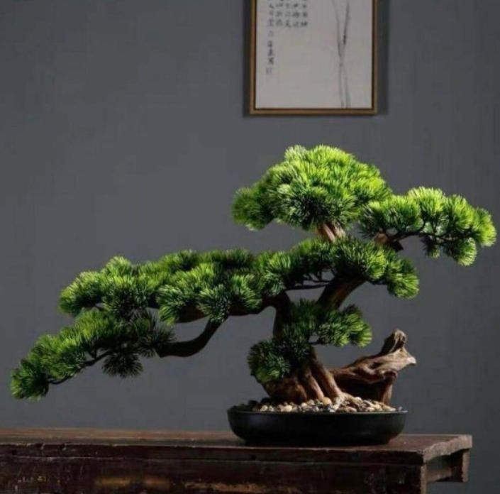 高級模造迎客松盆栽 禅意迎客松盆栽装飾品 人工観葉植物 - メルカリ