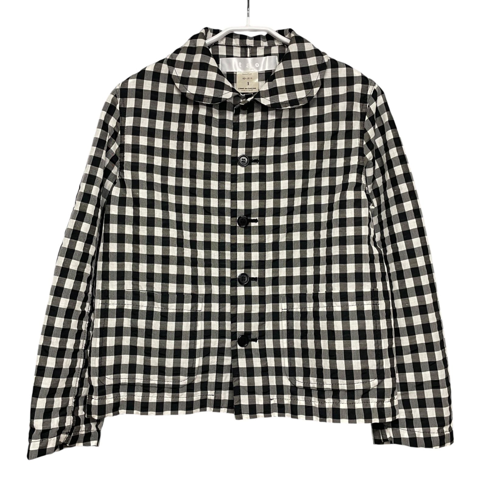 tao コムデギャルソン　丸襟ギンガムチェックジャケット 定価80700円 TAO COMME des GARCONS エステルラミーレーヨン