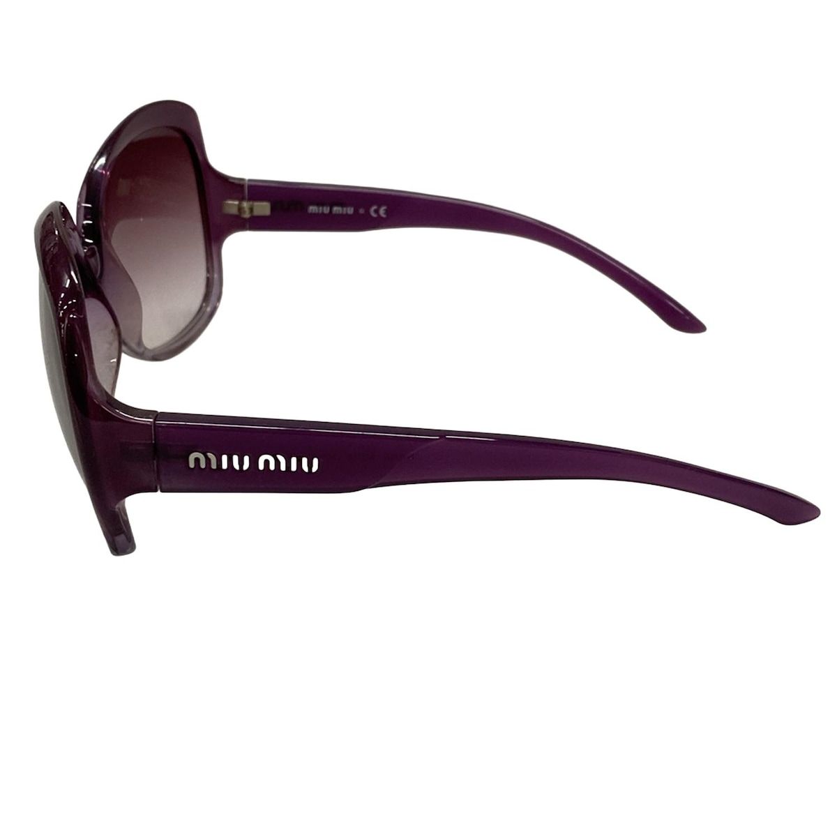 MIUMIU サングラス パープル 美品 MIU MIU - 美品 ミュウミュウ SMU50Q プラスチック ステンレス