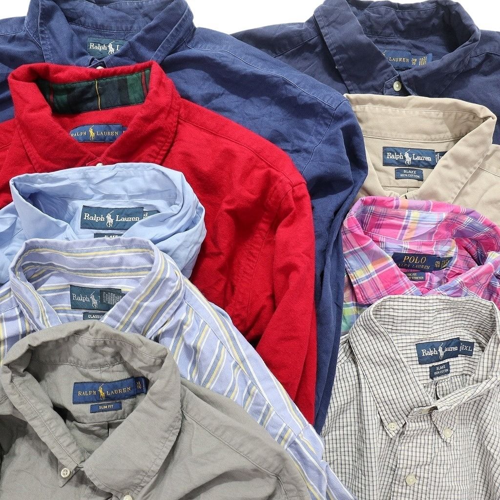 古着卸 まとめ売り ラルフローレン 長袖シャツ 9枚セット (メンズ XL  