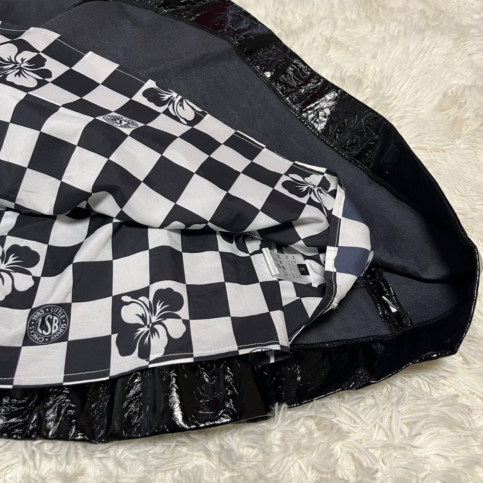 Little sunny bite リトルサニーバイト Synthetic leather short dress