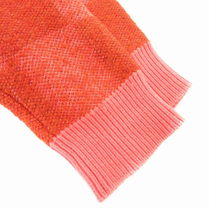 ピーエスポールスミス PS Paul Smith コットンニット セーター 長袖 クルーネック プルオーバー ブロックチェック スマイル刺繍 L ピーエスポールスミス PS Paul Smith コットンニット セーター