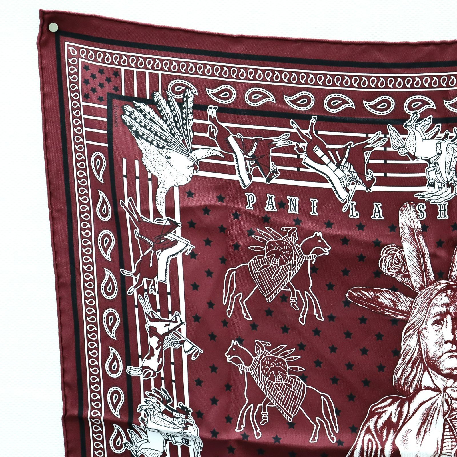美品 HERMES エルメス カレ55 Pani La Shar Pawnee パウニー族の