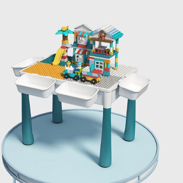 楽天市場】ブロックプレイ 子ども テーブル 椅子セット キッズ テーブル チェアー 積み木テーブル ブロック付き プレイテーブル 多機能  ブロックテーブル ブロック付き おもちゃ 知育 デスク 学習机 勉強机 学習デスク デスク 無垢材の素材 簡単な組み立て : マルヤ物流 ... キッズテーブル＆チェアー ブロックプレイ ブロックテーブル 学習パズル多機能組立コンビテーブル 学習/絵かき/ダイニング/フィッシュ