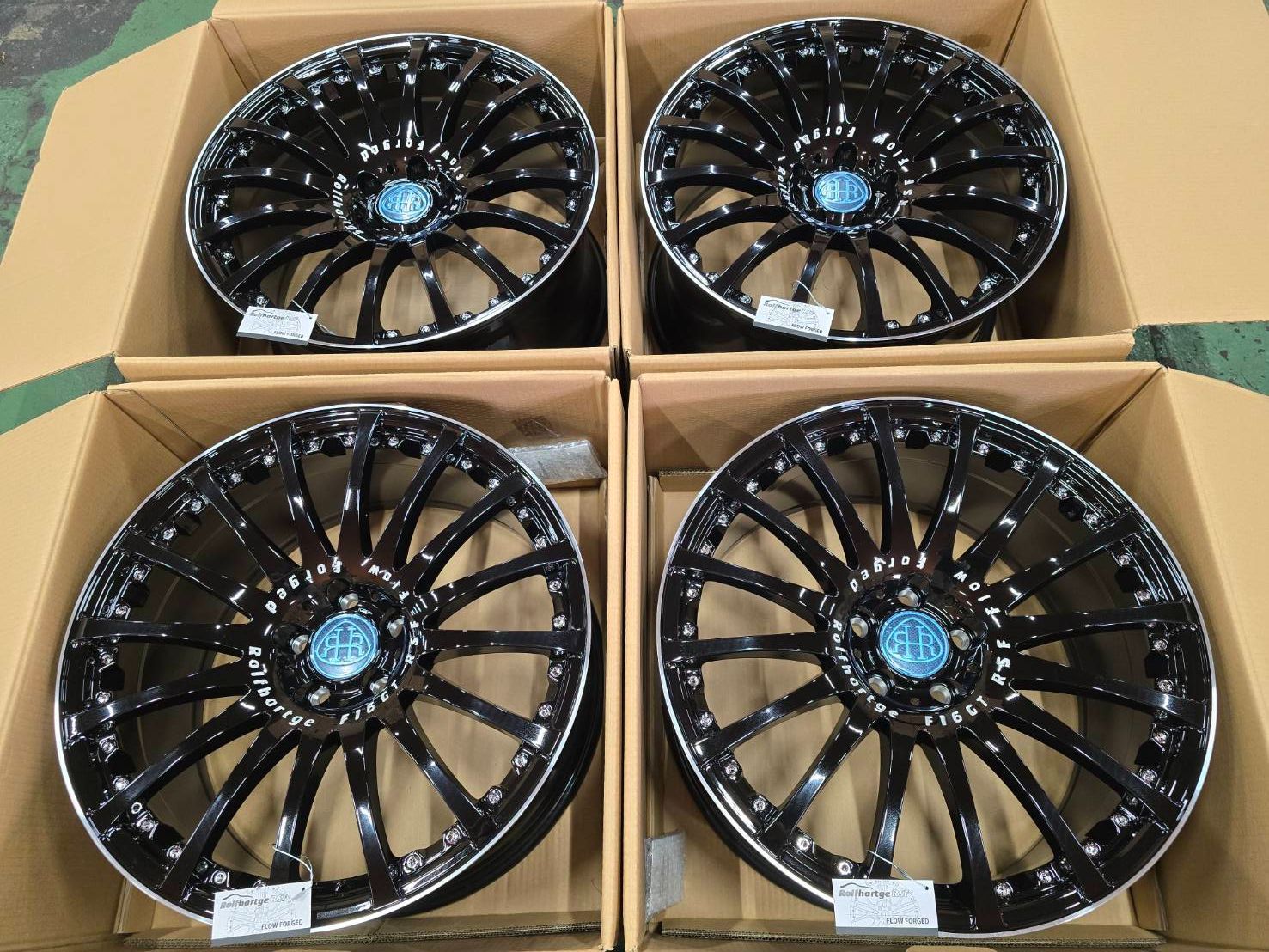 Rolfhartge ロルフハルトゲ F16GT RSF Black Edition 9.5x20 40 5x114.3 x4本 特殊設定 コンケープ ブラッシュド 軽量ホイール