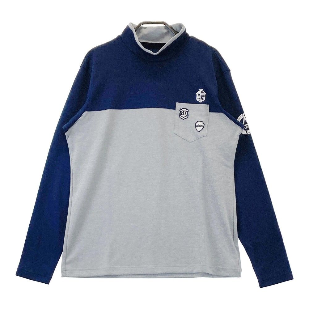 サイズ：48 ADABAT アダバット  ハイネック 長袖Tシャツ  ネイビー系 [240101359458]# ゴルフウェア メンズ ストスト