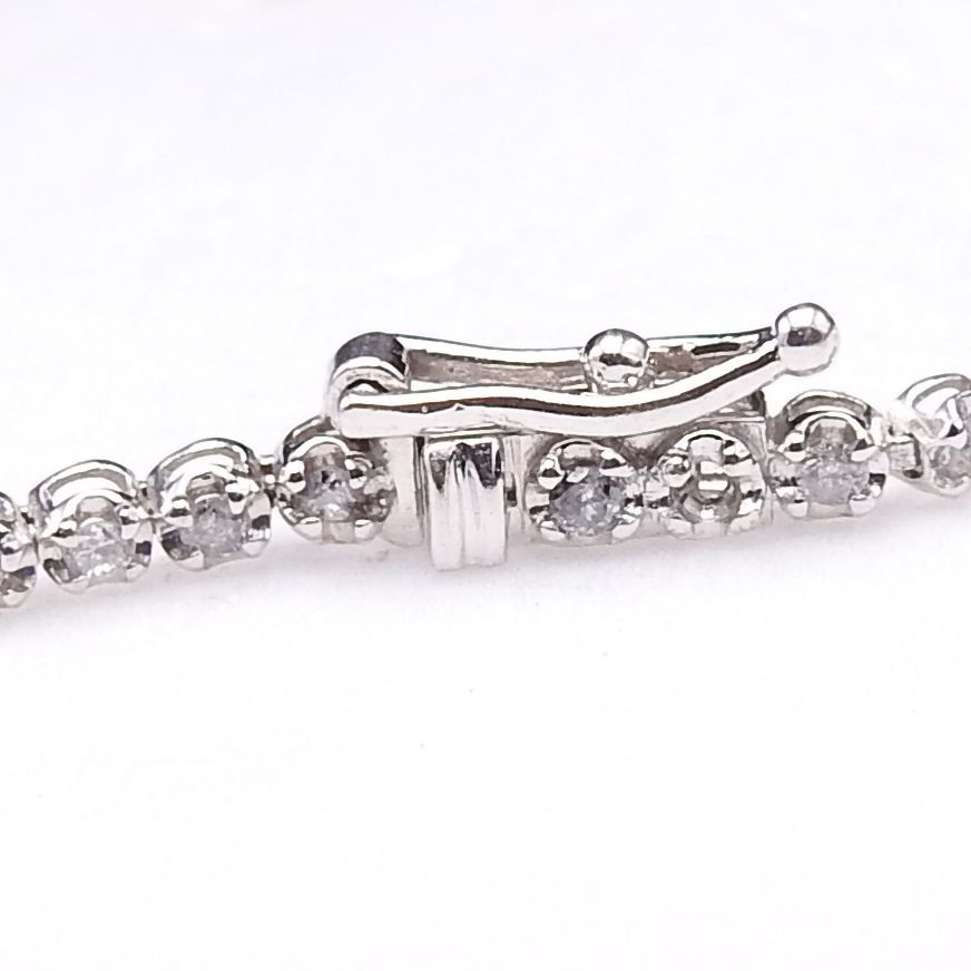 K18WG ホワトゴールド ダイヤモンドD1.00ct テニスブレスレット D1