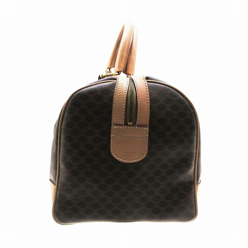 CELINE セリーヌ マカダム柄 トリオンフロゴ ボストンバッグ ブラウン