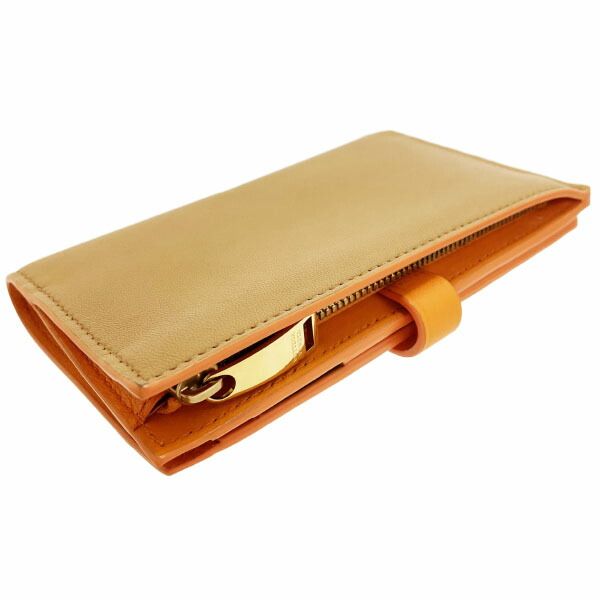  ボッテガヴェネタ 財布 バイ 二つ折り財布 レザー 革 オレンジ ライトブラウン 薄茶 608263 BOTTEGA VENETA コンパクト財布 ミニ財布 ミニウォレット ウォレット サイフ その他 折り財布
