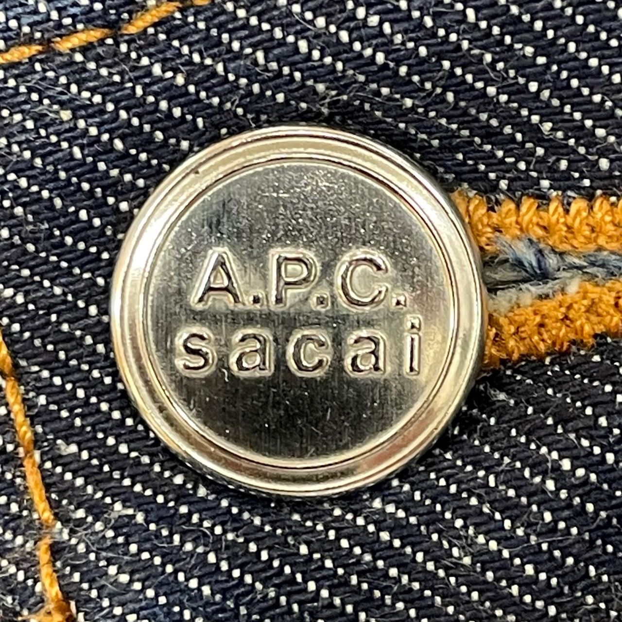 sacai x A.P.C. 21SS PANTALON HARU ナイロン切替デニムパンツ