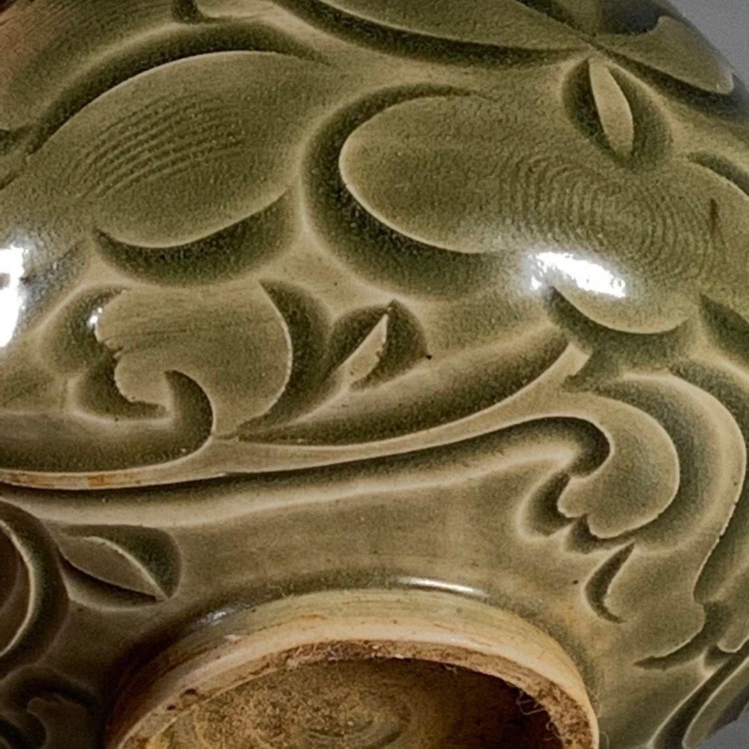 末釉纏枝模様鶏心水盆 筆洗 水盂 古文房具 装飾品 工芸品 美術品