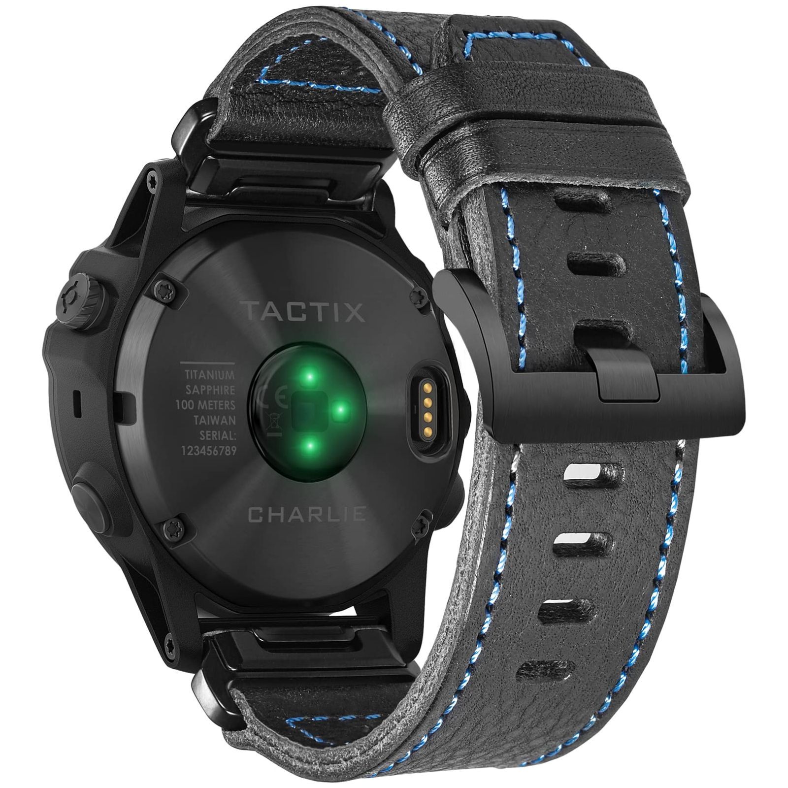 20MM_Black|Blue Stitching GARMIN ガーミンウォッチバンド 20MM F?nix|Instinct|Vivoactive|Approach|MARQ|Quatix|D2|Forerunner|Enduroシリーズ用 Hemsutイ