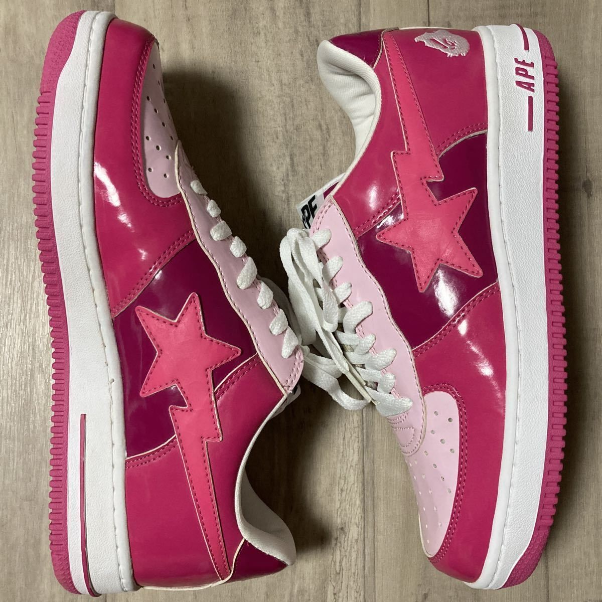 ☆未使用品☆ BAPESTA エナメル スニーカー 28cm Pink a bathing