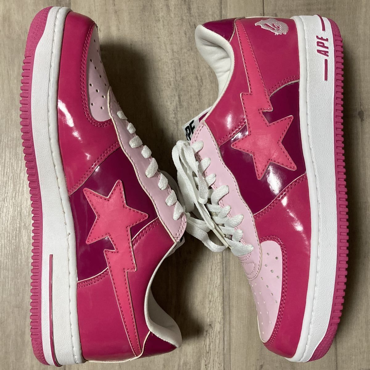 ☆未使用品☆ BAPESTA エナメル スニーカー 28cm Pink a bathing ape 