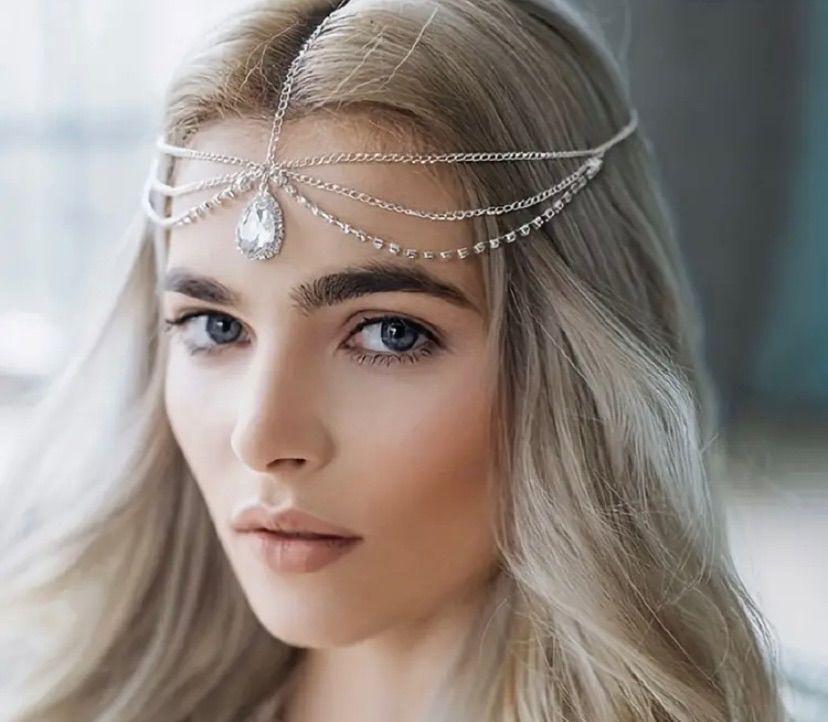 ヘッドドレス 髪飾り ヘアアクセサリー ラインストーン 額