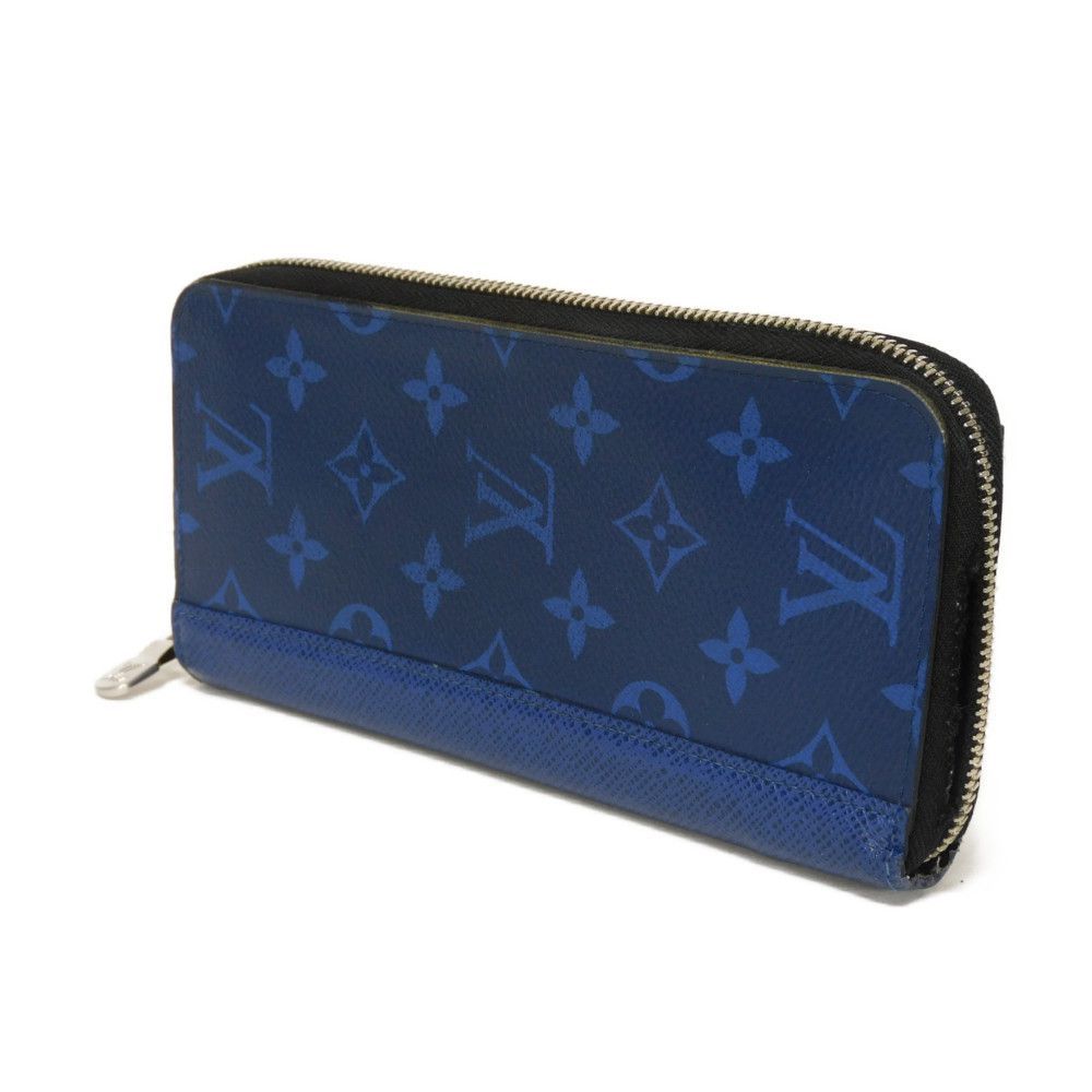 LOUIS VUITTON ルイ ヴィトン ジッピーウォレット ヴェルティカル LVロゴ フラワーブルー ラウンドファスナー マチ付き 札入れ カードケース コインケース RFID ICチップ タイガラマ モノグラム コバルト 長財布 M30447