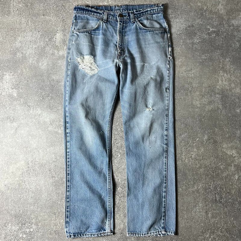 ヒゲ 80s USA製 Levis 519 0217 クラッシュ デニム パンツ 33 30/ 80