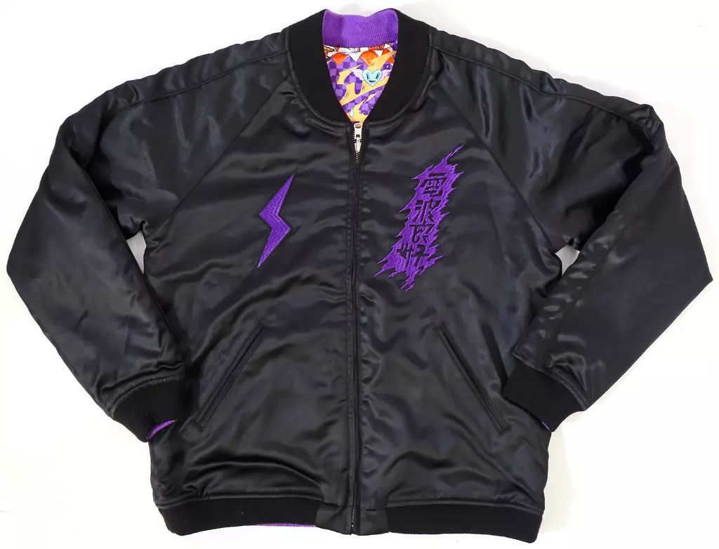 アウターウェア 女性アイドル 最上もが スカジャン ブラック×パープル Lサイズ WALL×でんぱ組.inc×ファンタジスタ歌麿呂 コラボグッズ