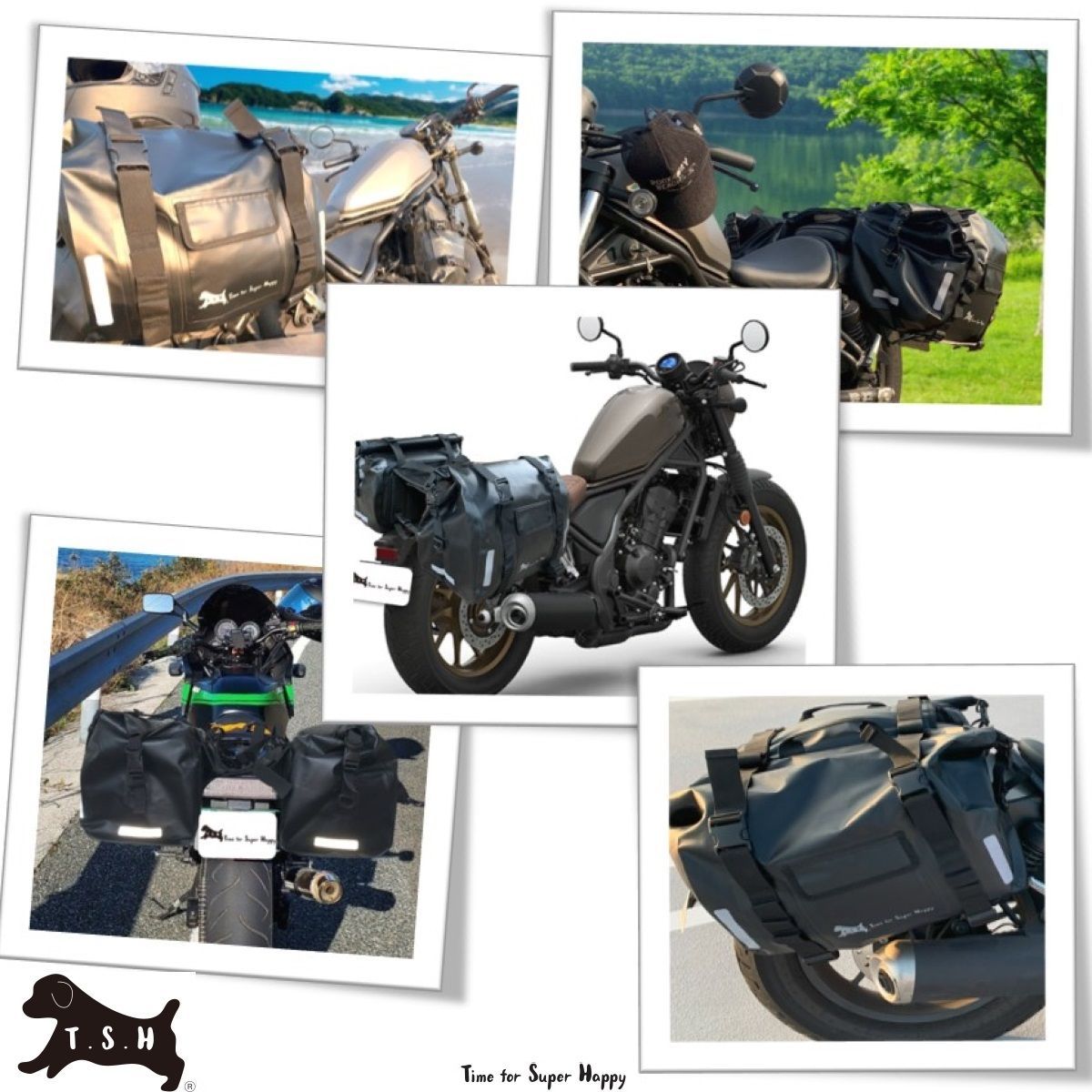 ２点 バイク用防水サイドバッグ ８L アクセサリー エンジンガード　【ブラック】 ２点 バイク用防水サイドバッグ ８L アクセサリー エンジンガード