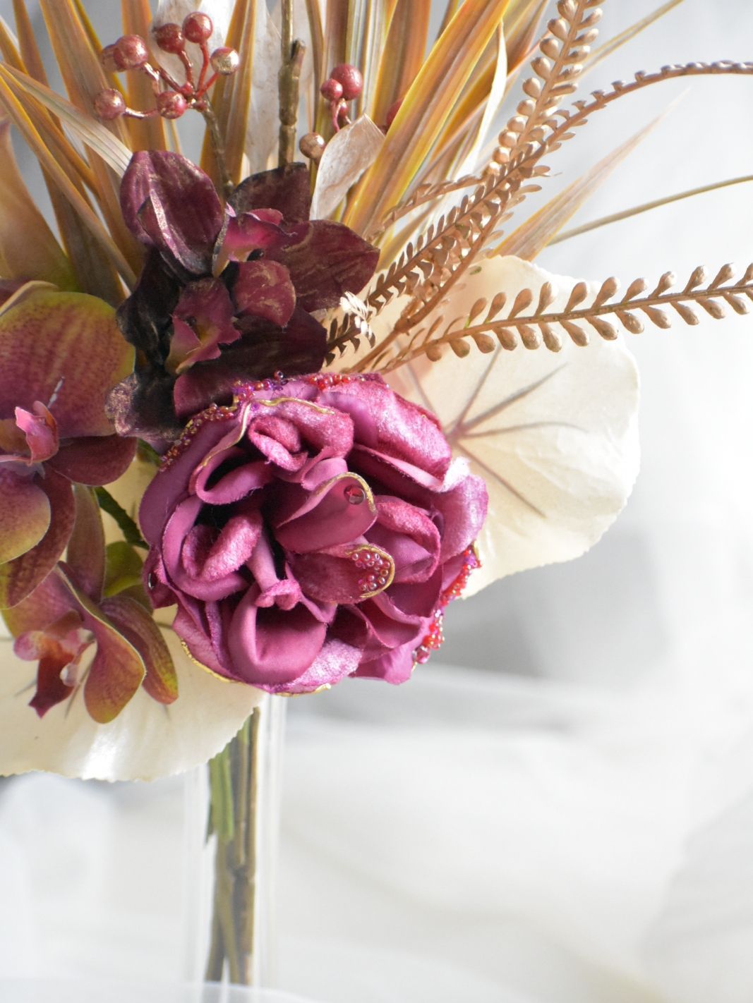 煌めくゴールド×ビーズ☆絢爛豪華な和装ブーケ☆ウェディングブーケ☆前撮り 煌めくゴールド×ビーズ☆絢爛豪華な和装ブーケ☆ウェディングブーケ