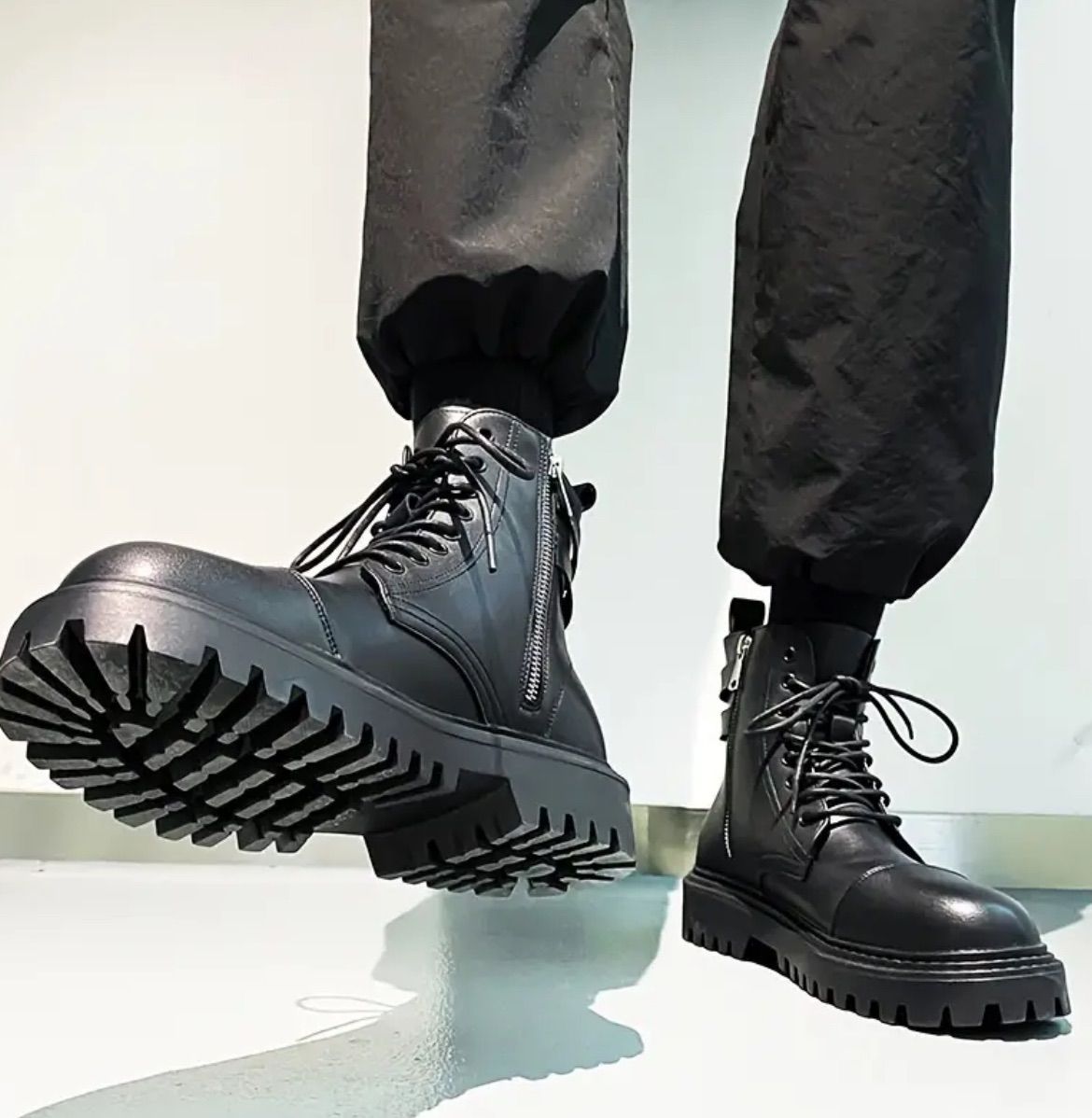 バイクブーツ バイク レザー バイク用品 ブーツ メンズ サイド