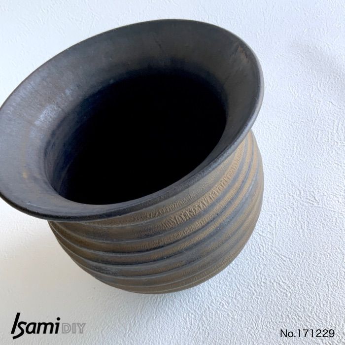 作家鉢 超高級鉢 植物含まない 縞模様 植木鉢 5号 作家鉢 No.171229 陶芸家 【公式通販】
