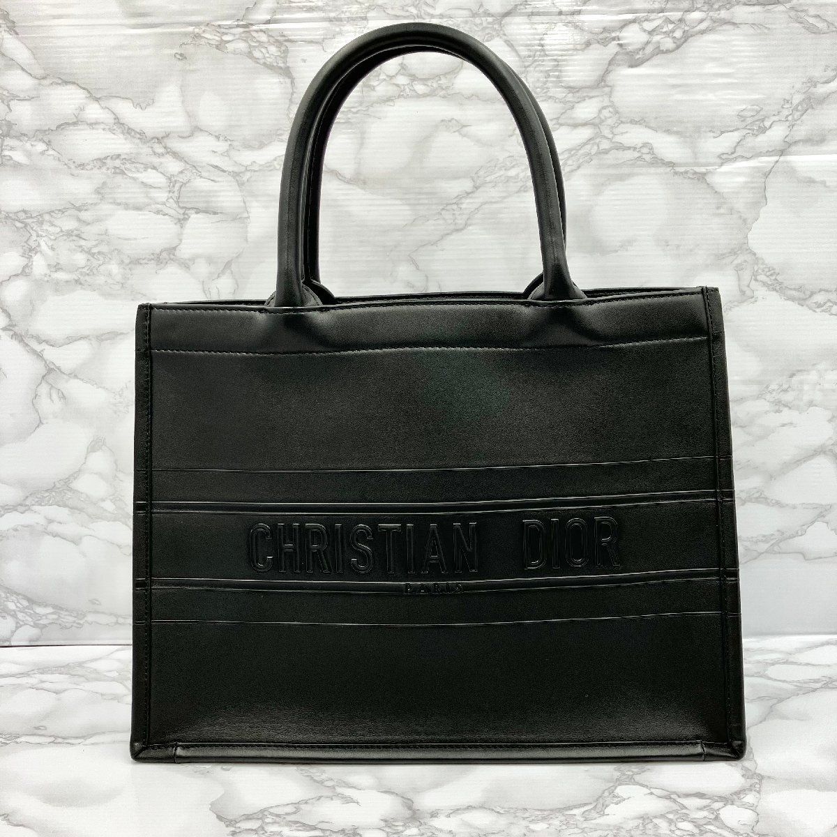 未使用】クリスチャンディオール Christian Dior ブックトート ミディアム トートバッグ ブラック オールレザー A4 レディース  5-9-181 - メルカリ