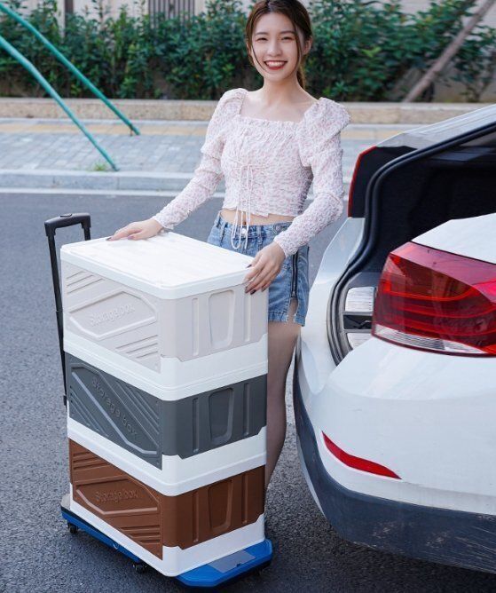 車載ユニバーサルホイール折り畳み式小型台車レバープーリ折り畳み式小型台車アルミ合金平板台車牽引家庭用