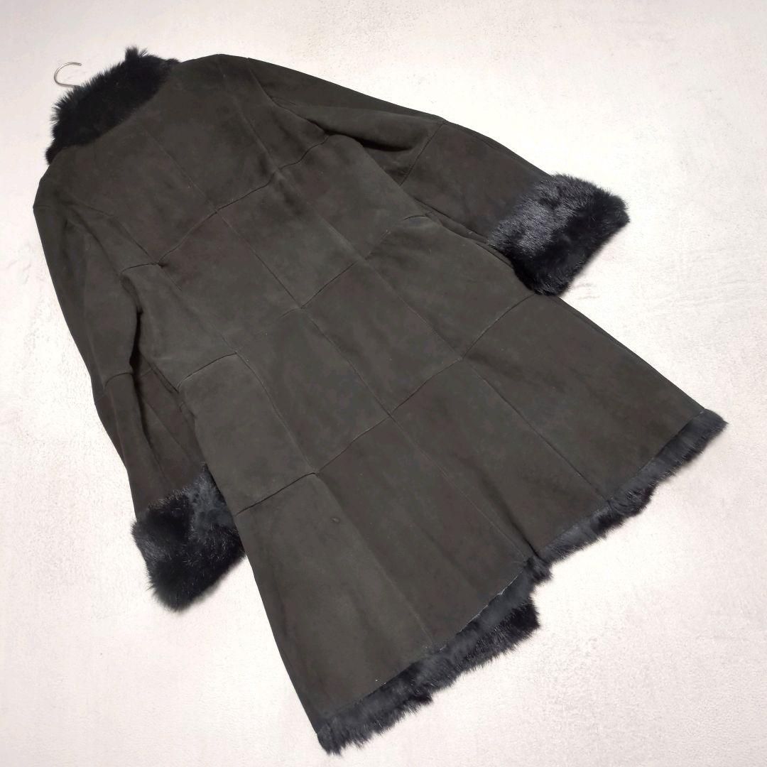 フェリーラ】fxa FERRIRA（44）ロングコート ファー ラビット 黒 