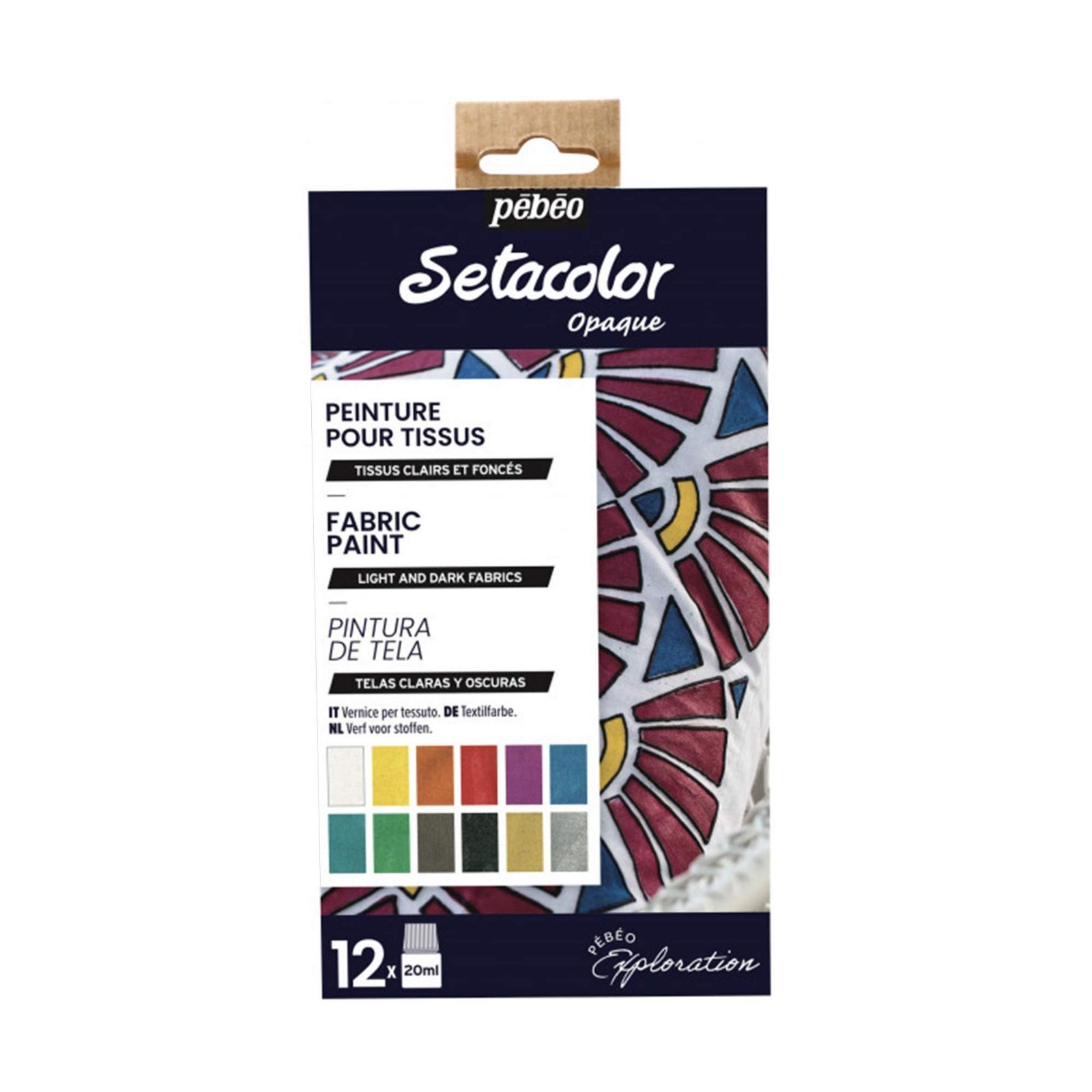 Color マルチ ぺべオ Pebeo 布用絵具 濃色生地にも描ける セーシマー色 20ml x 12色 ディスカバリーセット