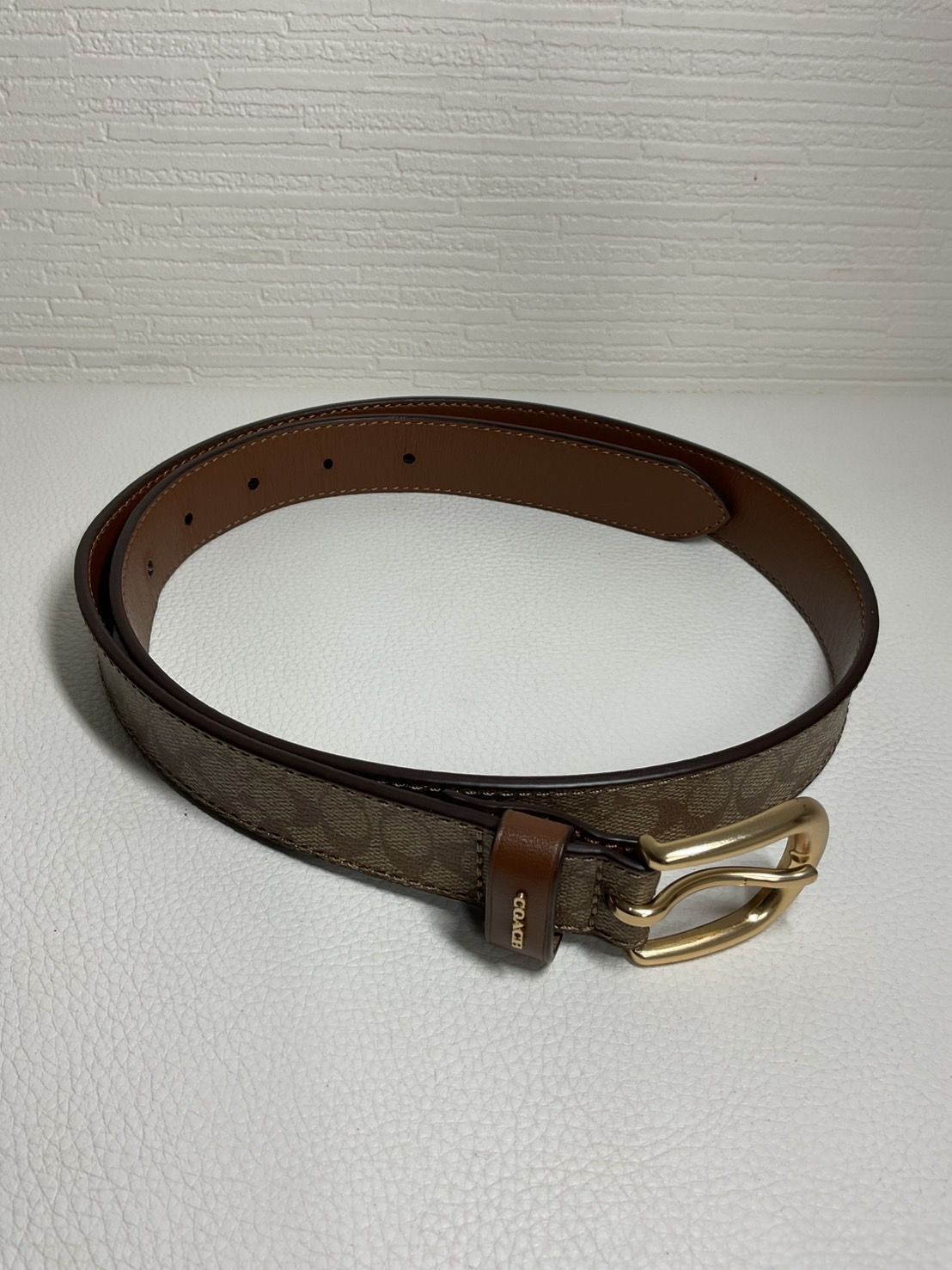 正規品 COACH ブラウンモノグラムベルト
