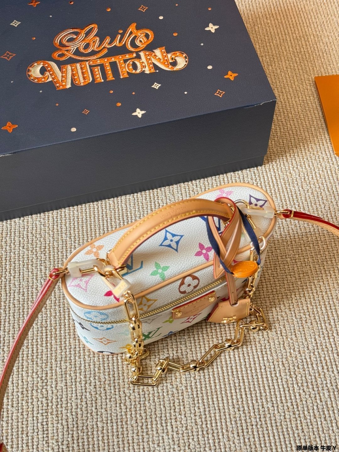 ＊村上隆コラボ＊【Louis Vuitton】ヴァニティ チェーン ポーチ 今日特価】LV x Takashi Murakami White Multicolor Vanity