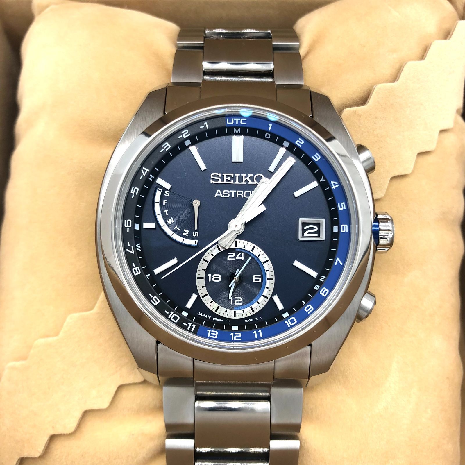 ▽【稼働品】SEIKO/セイコー アストロン 8B63-0BA0 チタン 青文字盤 