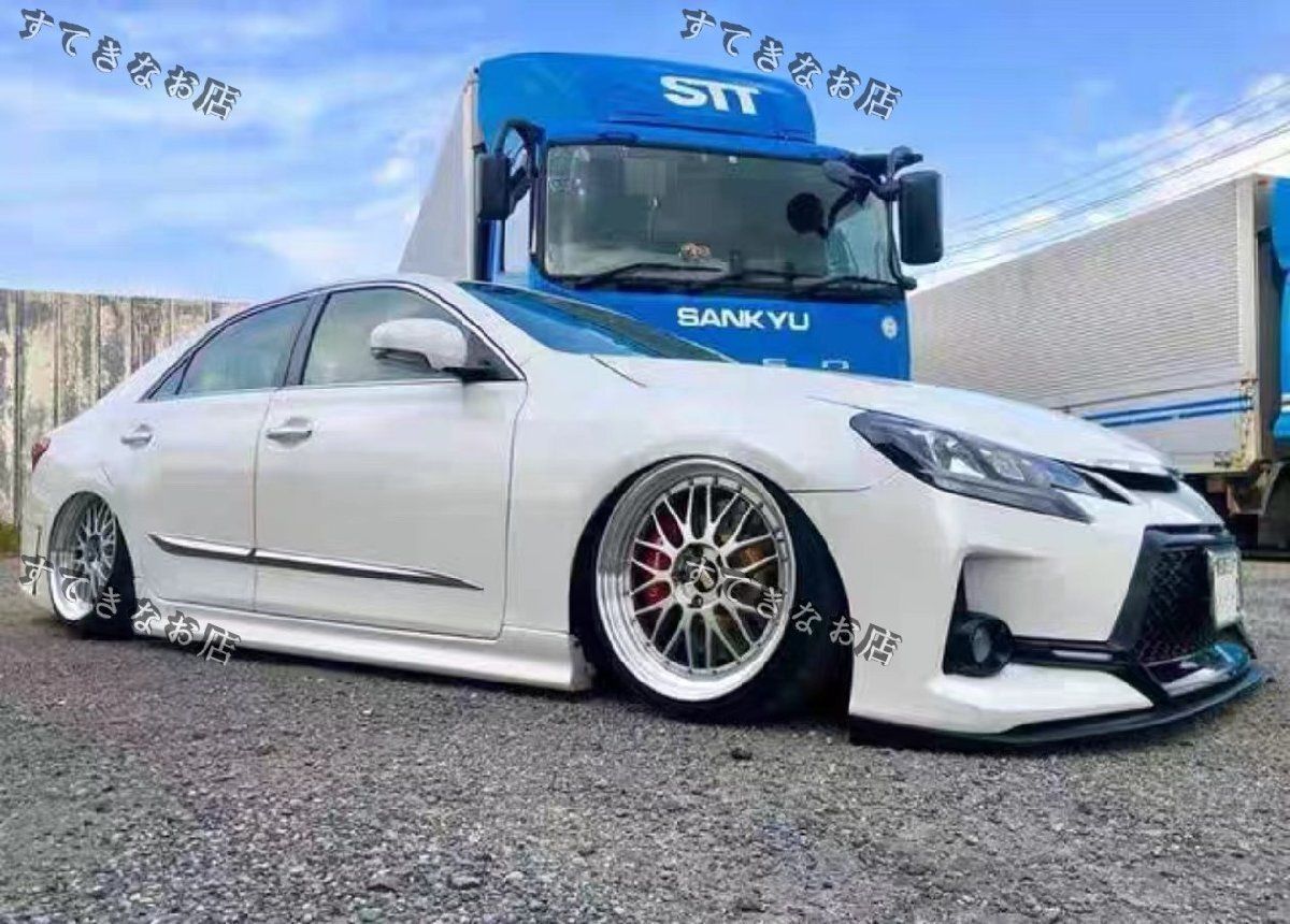 202ブラック塗装済 新品 マークX GRX系 中期 フロントリップ