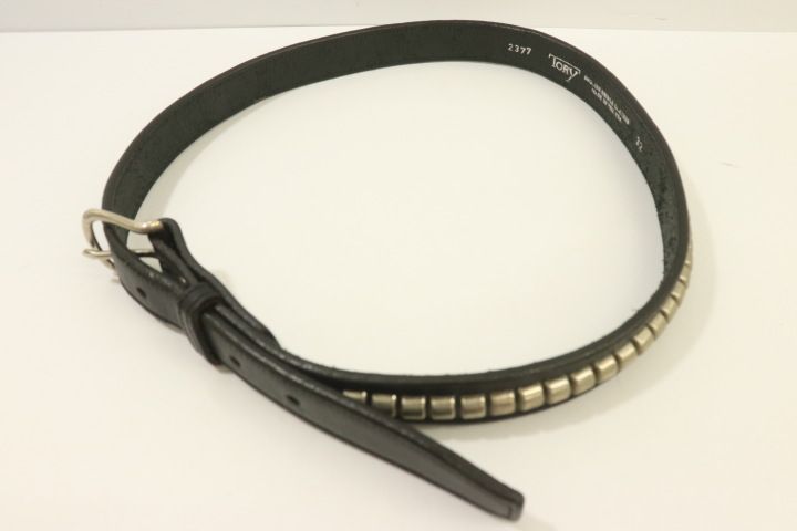 【中古】 TORY LEATHER メンズベルト 32 スタッズベルト TORY LEATHER 32 黒 ブラック