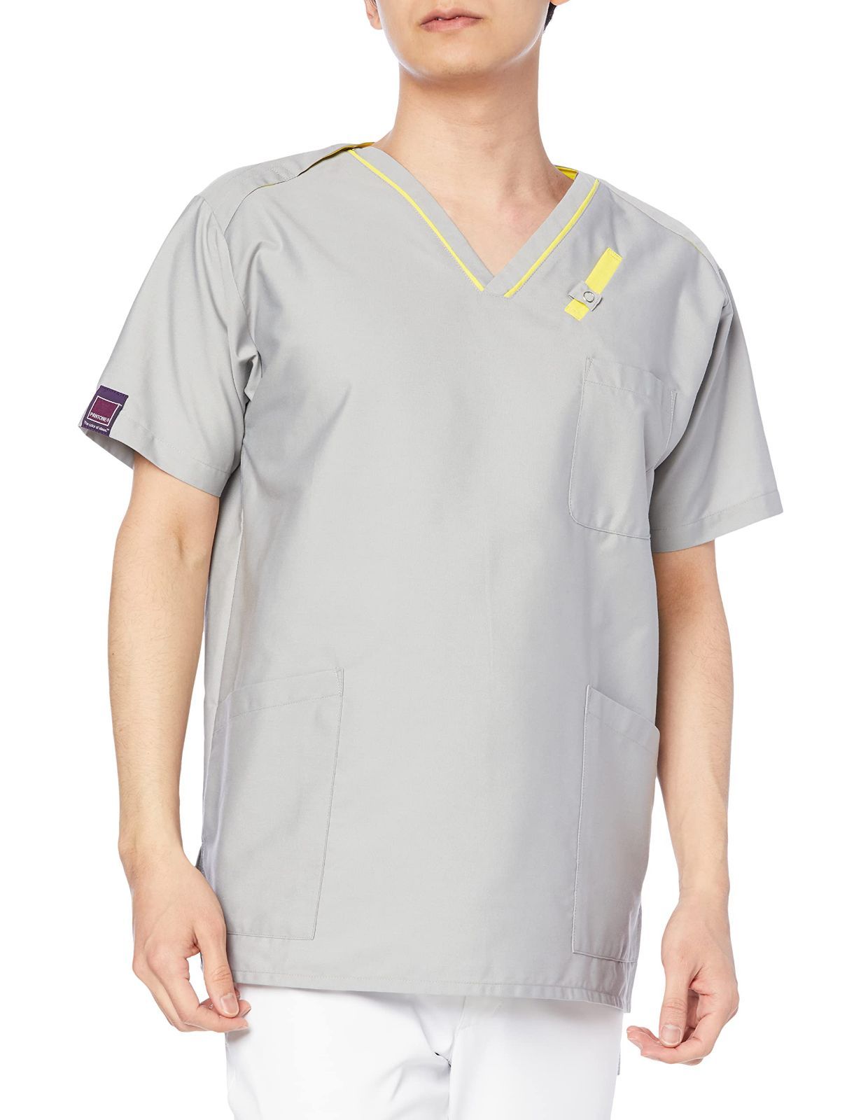 Size L_Color グレー×イルミネーティング パントン スクラブ 白衣 7042SC 男女兼用 グレー×イルミネーティング L