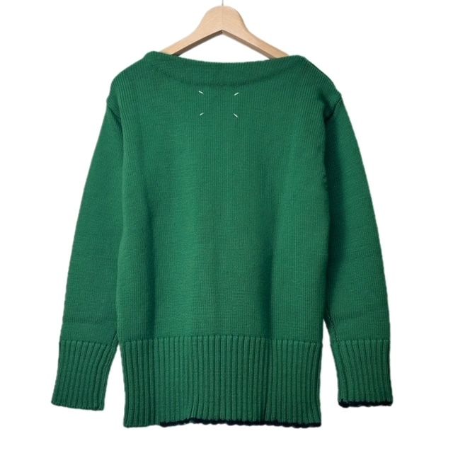 未使用品 メゾンマルジェラ Maison Margiela 21AW ボートネック ニット Knitwear XL S050-MM MALE RTW AVP XL 緑 グリーン S50GP0257■GY33 21AW ボートネック ニット Knitwear XL S050-MM MALE RTW AVP XL