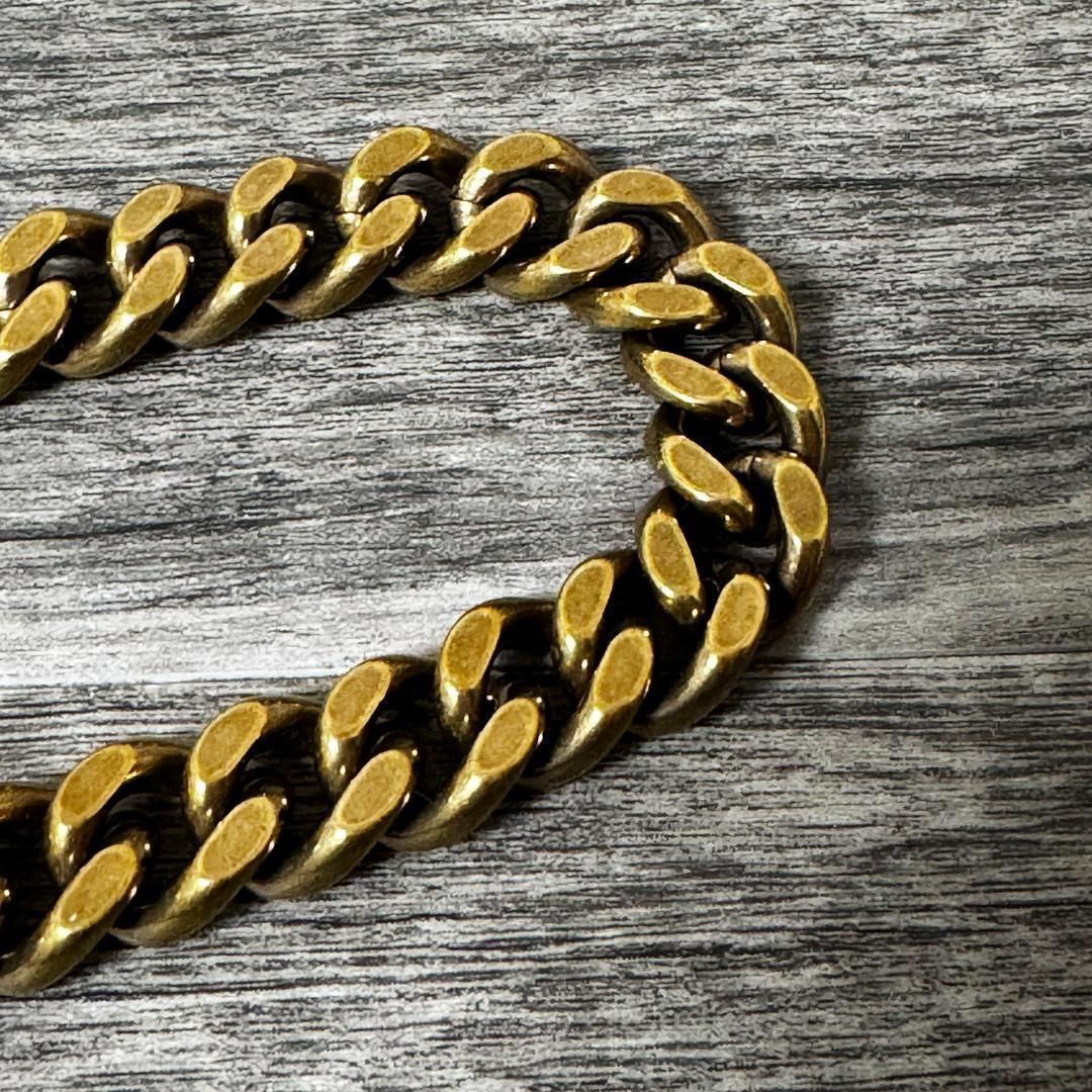 ウォレットチェーン 2クリップ 真鍮 ミドルタイプ 幅12mm／全長48cm 喜平チェーン レバーナスカン - メルカリ