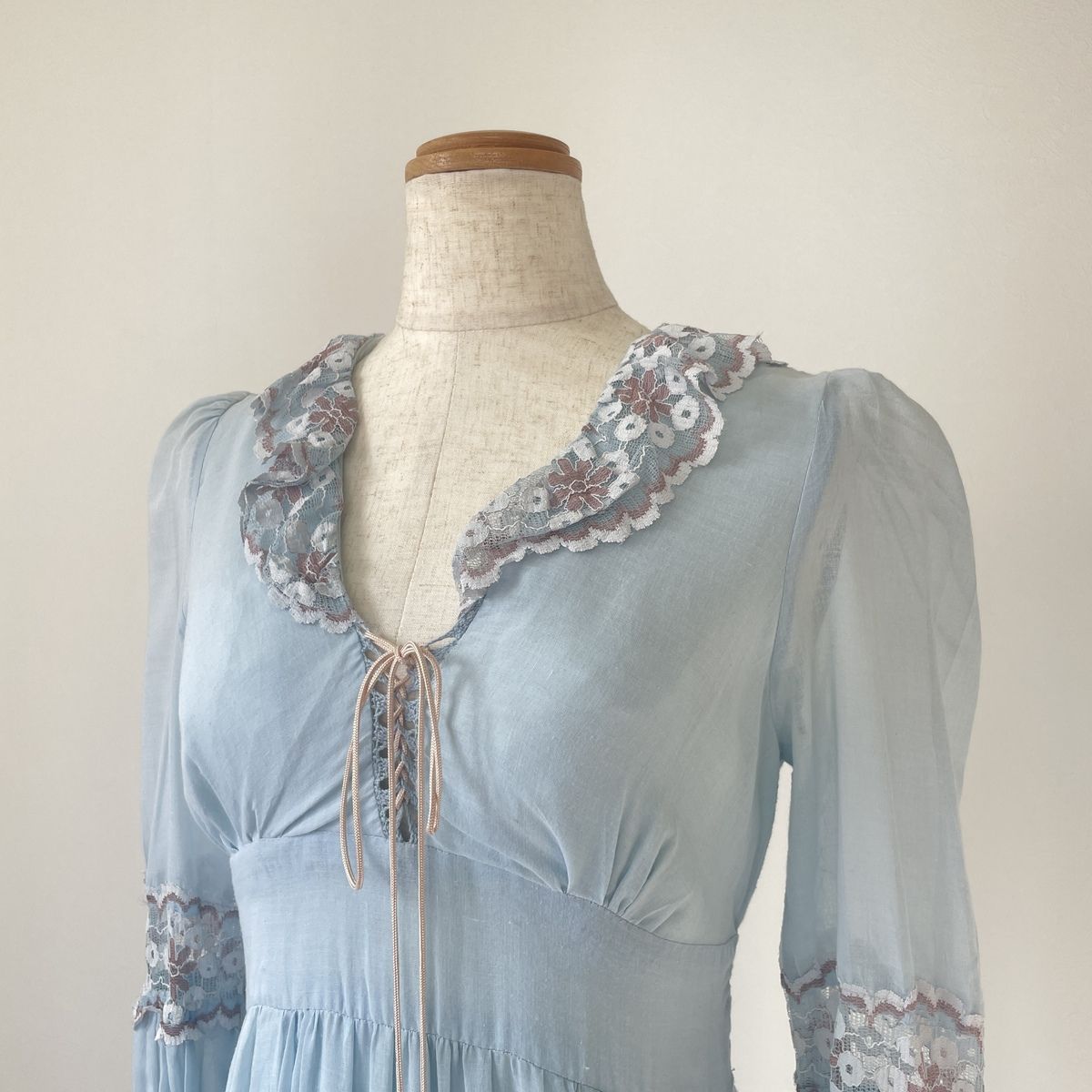 古着 ガンネサックス GUNNE SAX Jessica レースアップ マキシ丈 フ ワンピ―ス レディースM相当 ヴィンテージ eva 000655