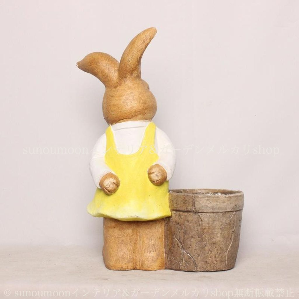 アニマル 雑貨 ガーデン雑貨 プランター お洒落 ガーデン かわいい おしゃれ 植木鉢 ラビット 黄色 庭の装飾 鉢植え うさぎ イエロー 庭 ガーデンインテリア 8-14 寄せ植え インテリア ガーデニング YUZUMIYA_COM