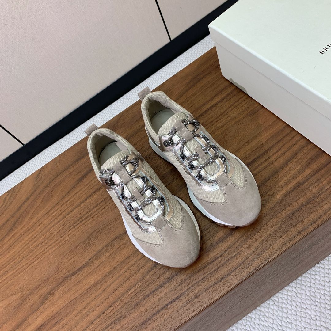 BRUNELLO CUCINELLI グレー スニーカー イタリア製 38 ファッション BRUNELLO CUCINELLI グレー スニーカー イタリア製