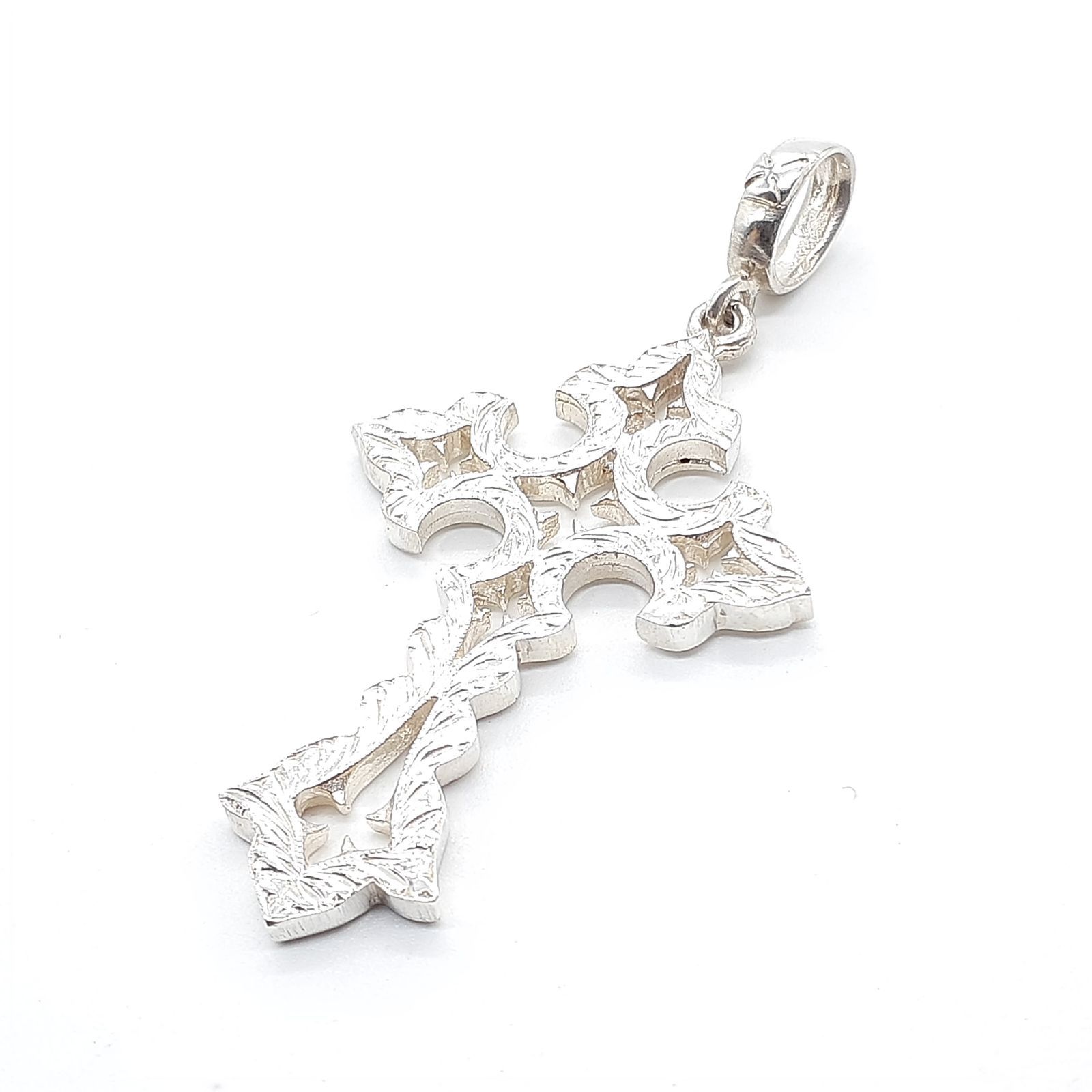 LARGE GOTHIC CROSS PENDANT Silver / Zirconia PENDANT