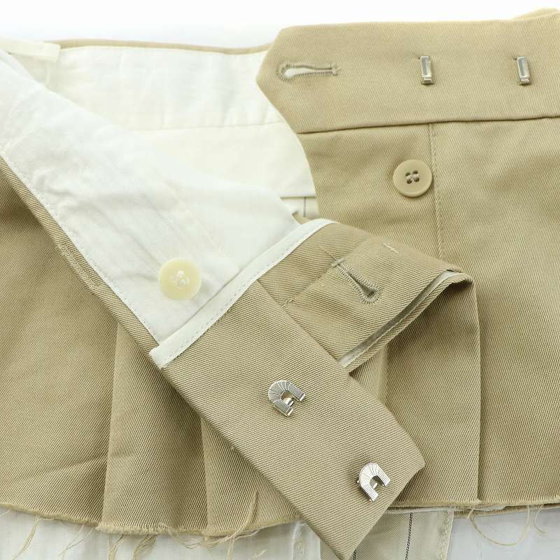 ミュウミュウ miumiu チノプリーツミニスカート フレア ボタンフライ