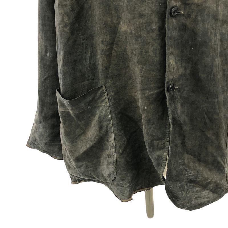 kaval / カヴァル | Simple blouse jacket / ash glaze 染め リネン
