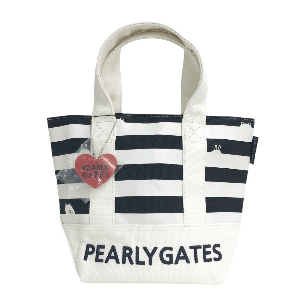 PEARLY GATES パーリーゲイツ LINE FRIENDS キャンバス カートバッグ ボーダー柄 ホワイト系 240101540654 ゴルフウェア ストスト