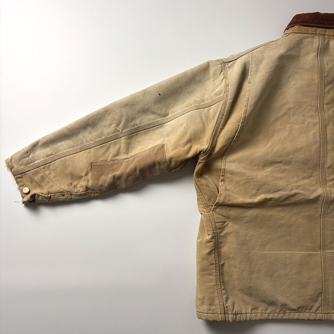 g*i様 カーハート　ダック生地　チョアコート　鬼フェード　L位　ブラウン　US Carhartt Dark Brown Duck Canvas Chore Coat S Made in USA