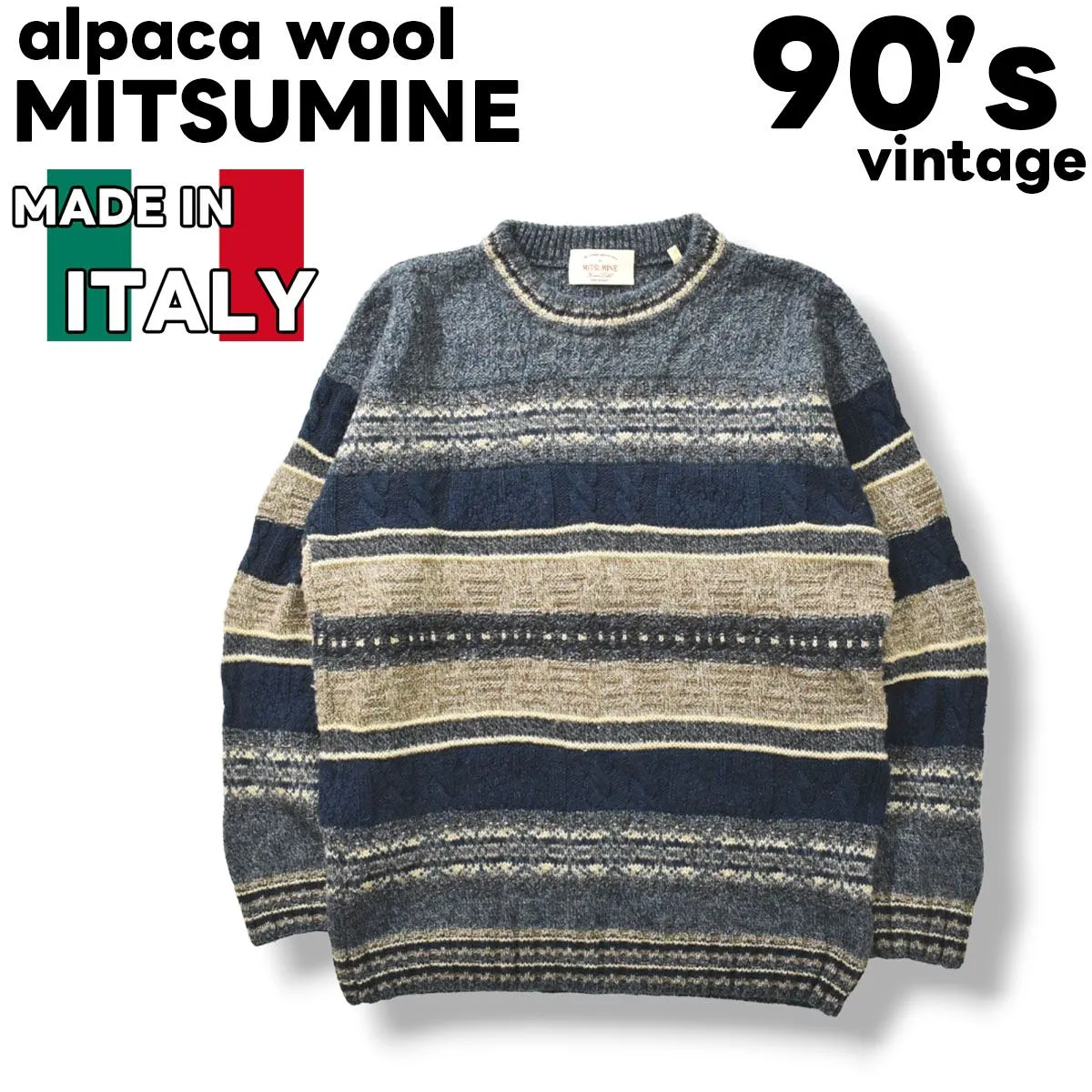 90sヴィンテージ イタリア製 ミツミネ MITSUMINE アルパカウール